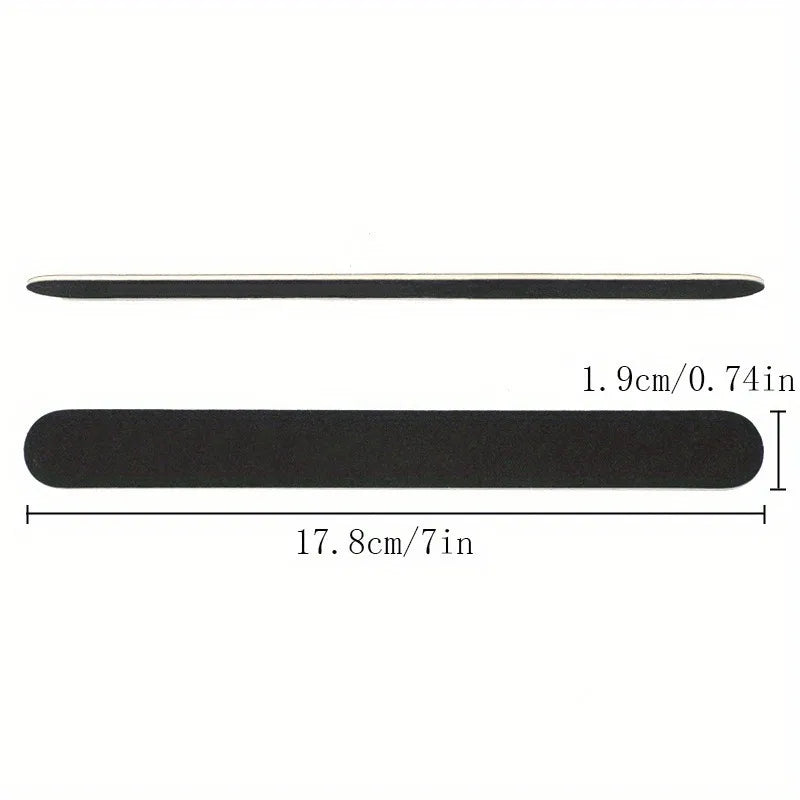5/10/50PCS Professional Double-Sided Nail Files – 100/180 Grit Black Emery Boards for Salon & Home Nail Care