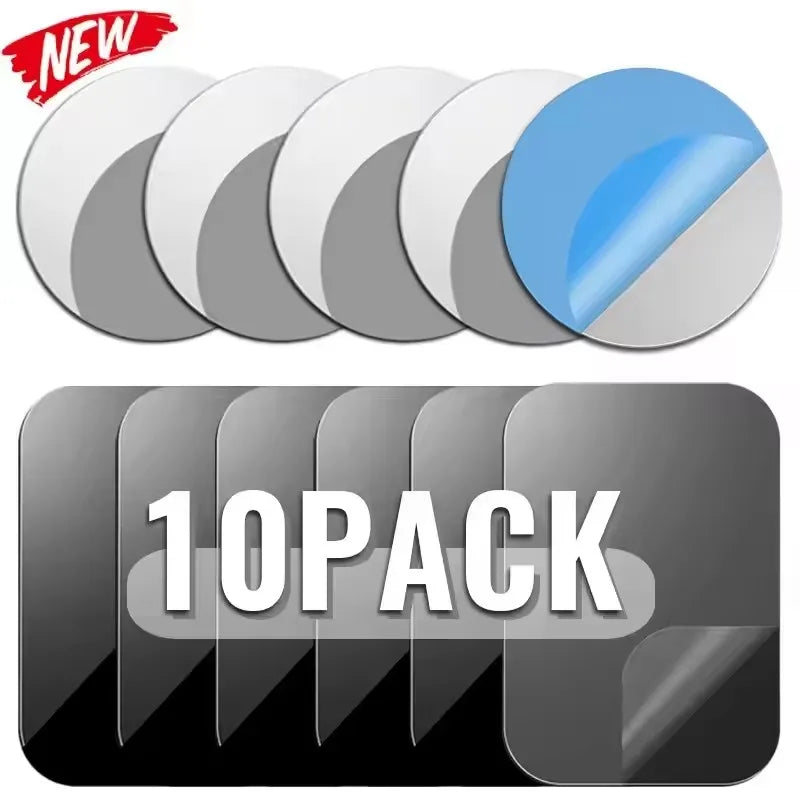 5/10-Piece Magnetic Metal Plate Stickers - Replacement Magnet Patches for Car Phone Holders, Tablets, and Mobile Phone Mounts