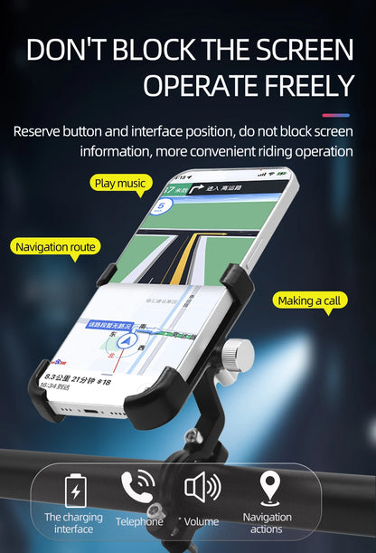 ThinkRider Anti-Vibration Bicycle Phone Mount for Mountain & Road Bikes – Navigation & Mobile Stand for E-Bikes