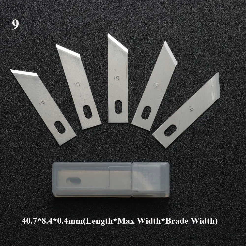 10pcs Non-Slip Metal Craft Knife Blades – Precision Engraving & Cutter Tools for PCB Repair & Mobile Phone Scalpel