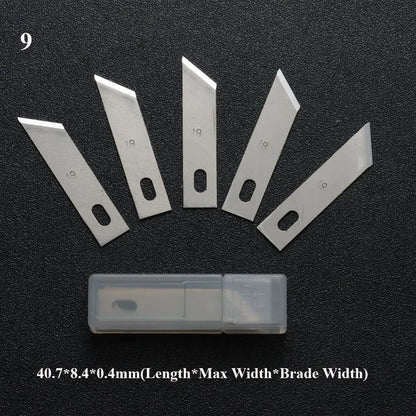 10pcs Non-Slip Metal Craft Knife Blades – Precision Engraving & Cutter Tools for PCB Repair & Mobile Phone Scalpel