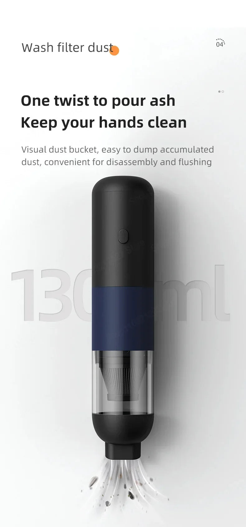 3-in-1 Wireless Car Vacuum Cleaner – Portable Mini Handheld Dust Catcher for Auto Interior Cleaning