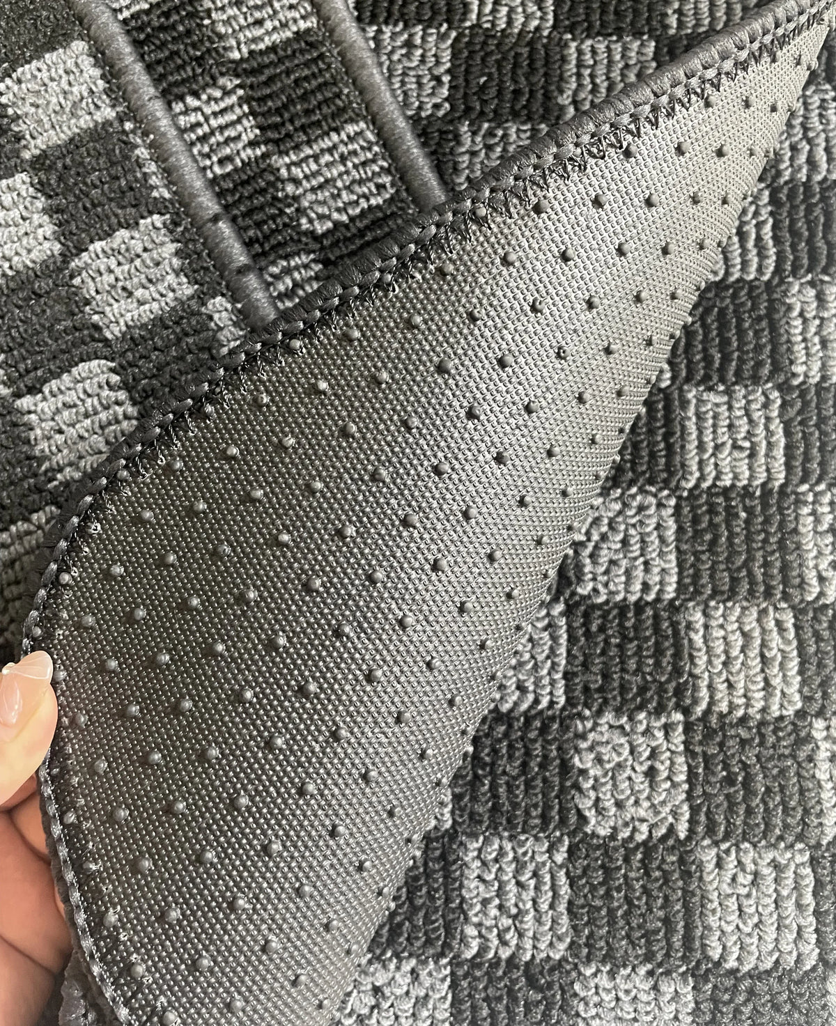 4PCS Dadu Dice Car Floor Mats - Checkered Anti-Slip Carpet Foot Pad Set