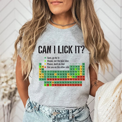 Periodic Table Graphic T-Shirt - Funny Chemistry Print Unisex Short Sleeve Casual Shirt for Men and Women