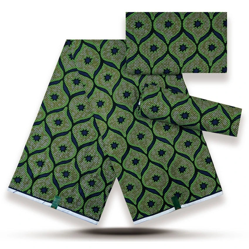 African Wax Print Fabric - 100% Cotton Nigerian Ankara Batik Material for Women’s Dresses