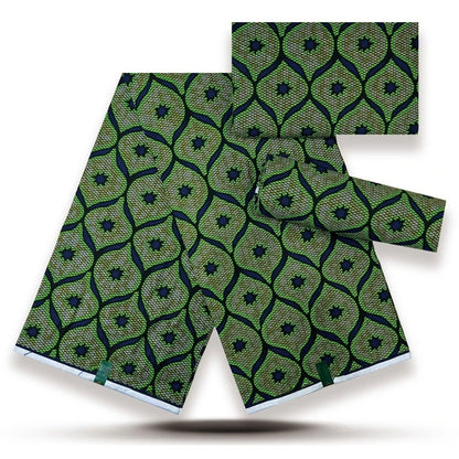 African Wax Print Fabric - 100% Cotton Nigerian Ankara Batik Material for Women’s Dresses