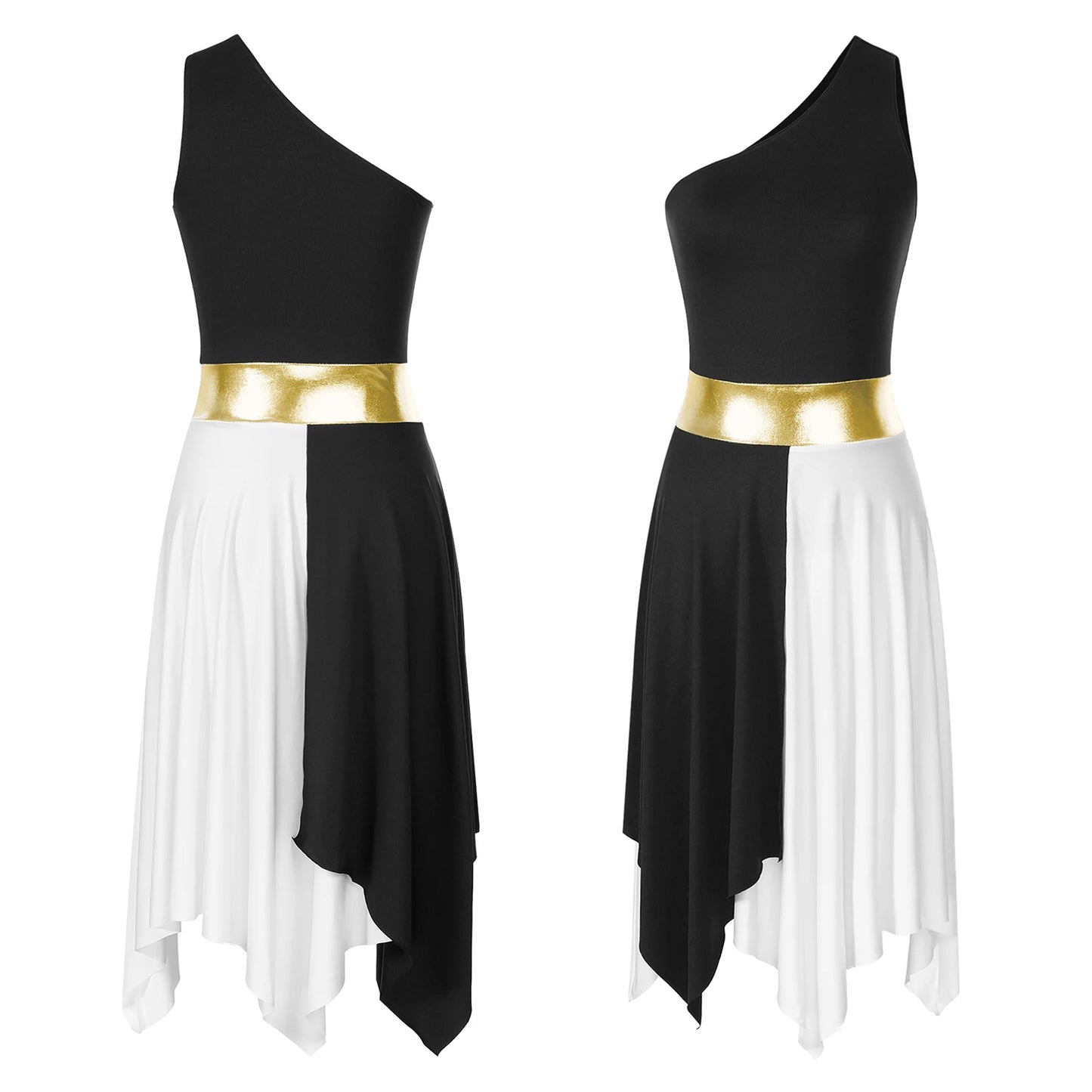 Women's Praise Dance Dress - Modern Liturgical Church Choir Costume with Irregular Hem for Ballet & Contemporary Dance