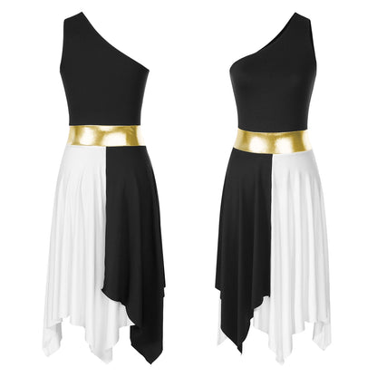 Women's Praise Dance Dress - Modern Liturgical Church Choir Costume with Irregular Hem for Ballet & Contemporary Dance