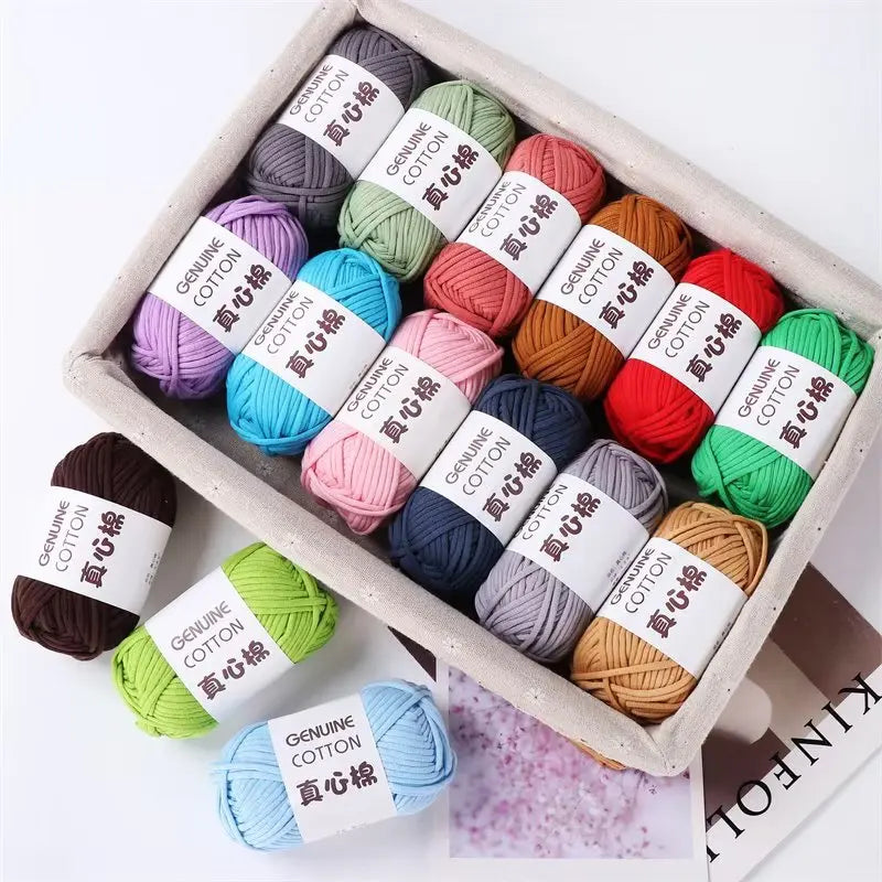 50g Genuine Cotton Yarn - Easy-to-Use Crochet Yarn for Beginners, Hand Knitting & DIY Projects (Scarves, Blankets, Hats, Clothes)