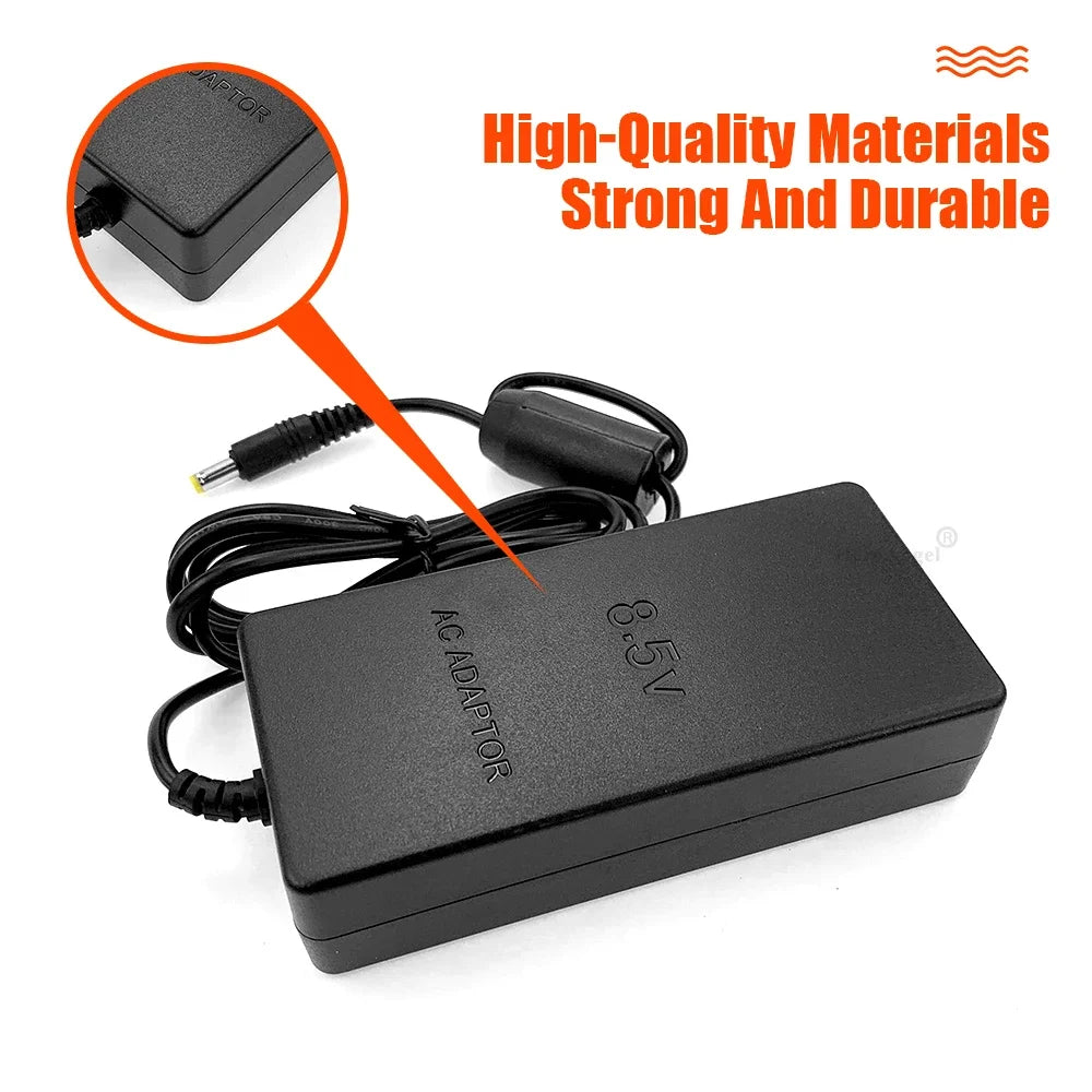 New Power Supply for PS2 Slim – Replacement AC Adapter Charger, 100-240V, DC 8.5V for 70000 Console (EU/US Plug)