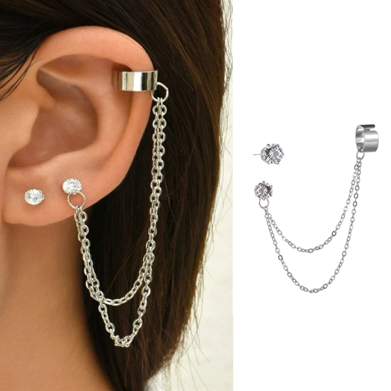 Delicate Tassel Clip-On Earrings – No-Piercing Ear Cuffs for Women, Fashion Jewelry Gifts