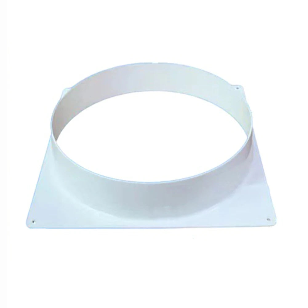 White Air Vent Duct Connector Flange – Straight Square Bottom Pipe for Easy Ventilation Duct Installation