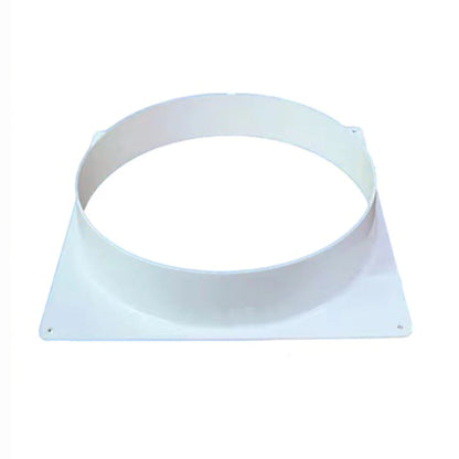 White Air Vent Duct Connector Flange – Straight Square Bottom Pipe for Easy Ventilation Duct Installation