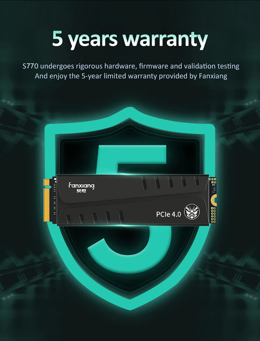 Fanxiang S660/S770/S880 NVMe M.2 PCIe 4.0x4 SSD – 1TB, 2TB, 4TB Internal Solid State Drive for PS5 & Desktop
