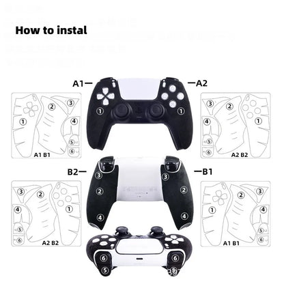 PS5 Controller Accessories – DualSense Edge Suede Leather Anti-Slip Soft Touch Sweat-Absorbing Sticker