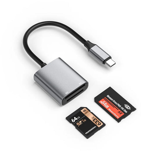 USB-C & Lightning Memory Stick Pro Duo Adapter – SD/SDHC/MS Card Reader for iPhone, iPad & Type-C Devices