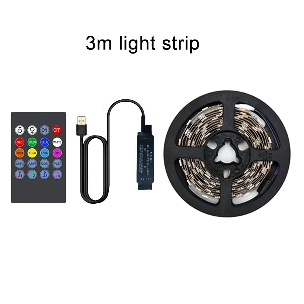 TV Backlight RGB LED Strip Light - Music Sync USB Powered for TV, Mirror & PC