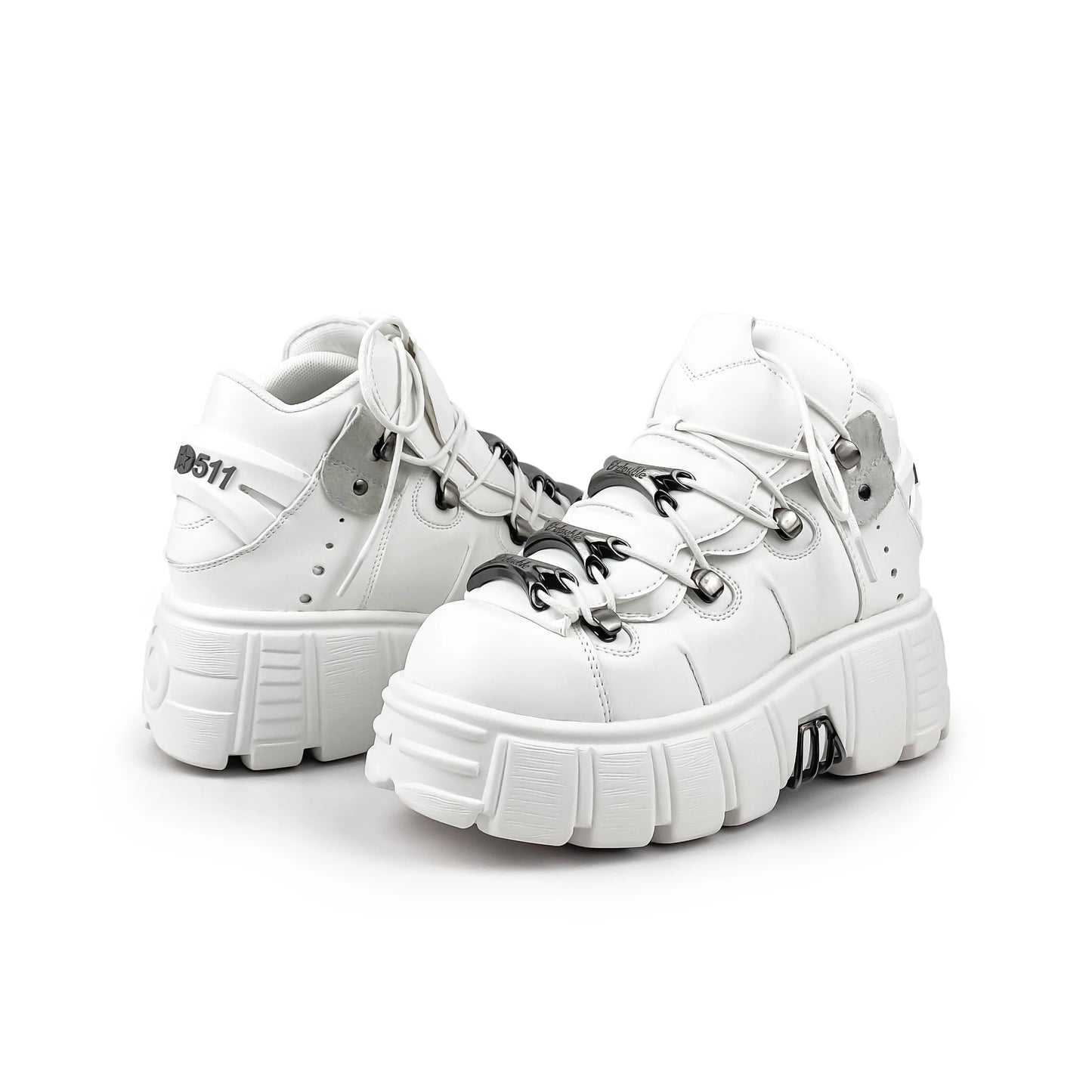 2024 New Punk Style Women's Platform Shoes – 6CM Lace-Up Gothic Ankle Boots with Metal Decor