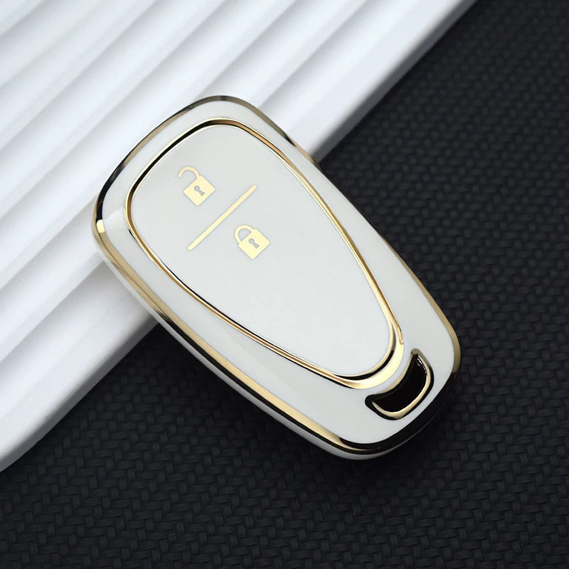 TPU Car Key Case Cover – Compatible with Chevrolet Malibu, Blazer, Traverse, Seeker, Onix, Equinox, Volt, Bolt, Trax, Orlando, Cruze, Spark, Sonic, Camaro