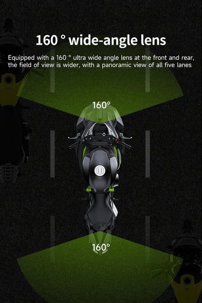 JIUYIN Dual Motorcycle Action Camera – 1080P Front & Rear DVR, Waterproof Dash Cam with WiFi
