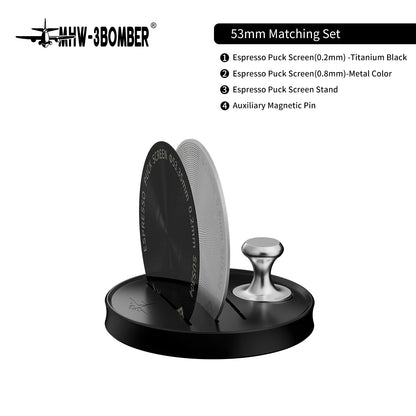 MHW-3BOMBER Espresso Puck Screen – 51/53/58.5mm Reusable Stainless Steel Coffee Filter, 0.8/0.2mm Thickness Coffee Tool