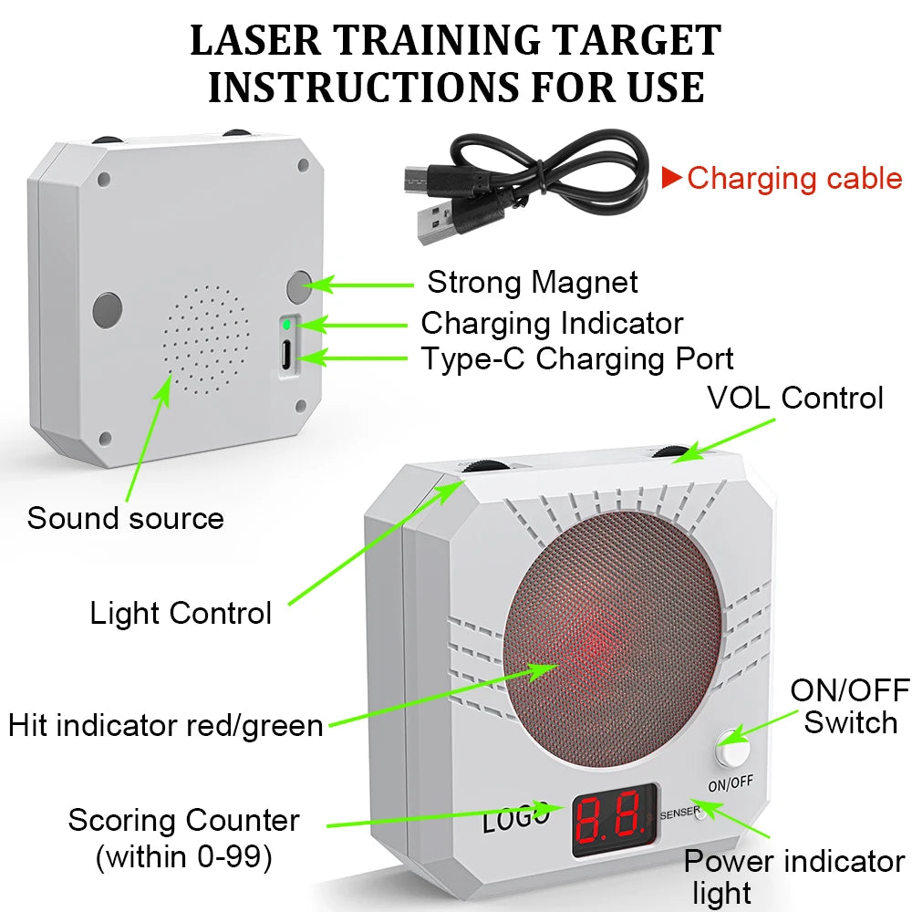 Infrared Induction Electronic Laser Target – Color-Sensitive Shooting Practice Toy with Sound Effects