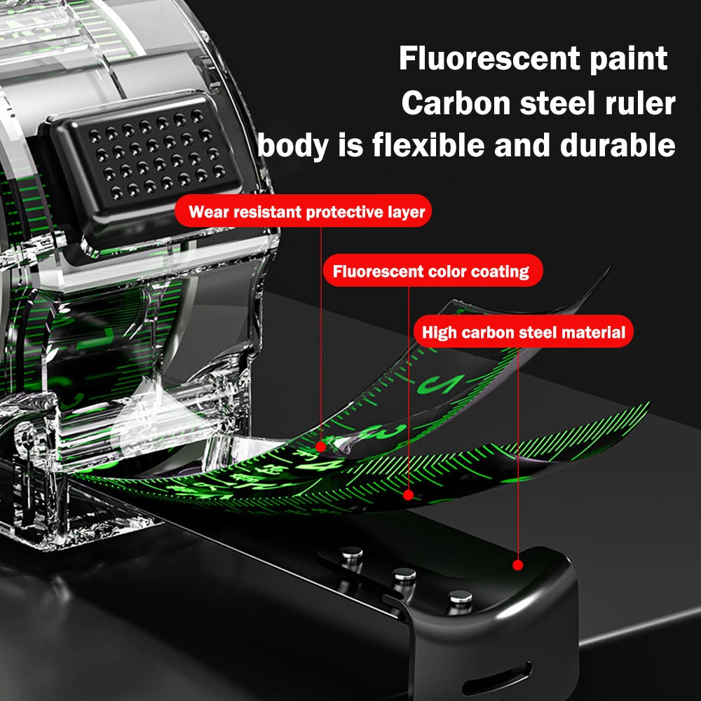 10M Black Fluorescent Tape Measure: High Precision, Thickened, Wear-Resistant, and Drop-Proof