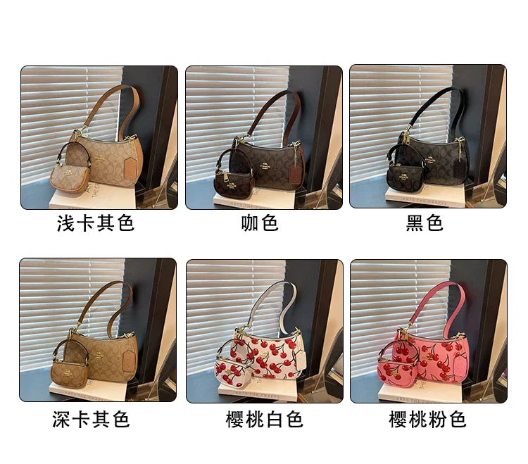 2025 Modern Vintage Cherry Crossbody Bag – Mahjong-Style Chain Shoulder & Underarm Bag, Women’s Light Luxury