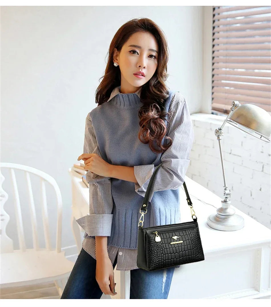 Luxury Women’s Leather Handbag – Large Capacity Shoulder & Crossbody Designer Bag