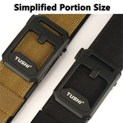 TUSHI Hard Tactical Belt for Men – Sturdy Nylon with Metal Automatic Buckle, Military & Police Duty, Outdoor IPSC Accessories