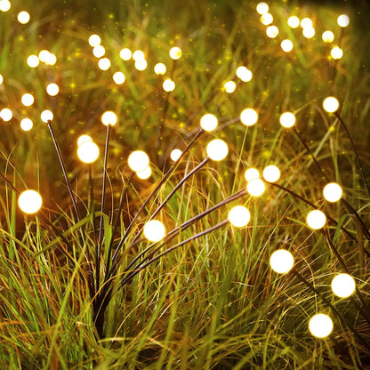 8 LED Solar Garden Lights - Waterproof Firefly Lights for Outdoor Patio Pathway Decoration - Warm White