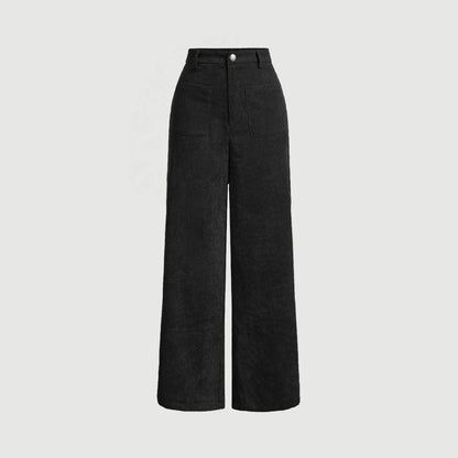 Mia Muse Women's All-Season Casual Pants – Retro Vintage Pocket, Natural Waist, Full Length for Any Occasion