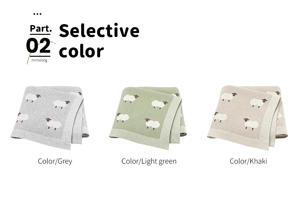 Baby Cotton Knitted Blanket 90x70cm – Newborn Swaddle Wrap for Boys & Girls, Stroller & Nursery Cuddle Quilt