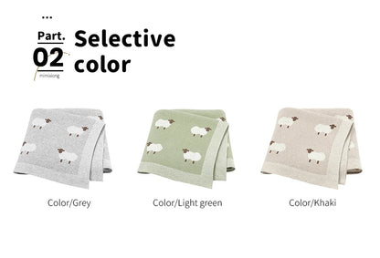 Baby Cotton Knitted Blanket 90x70cm – Newborn Swaddle Wrap for Boys & Girls, Stroller & Nursery Cuddle Quilt