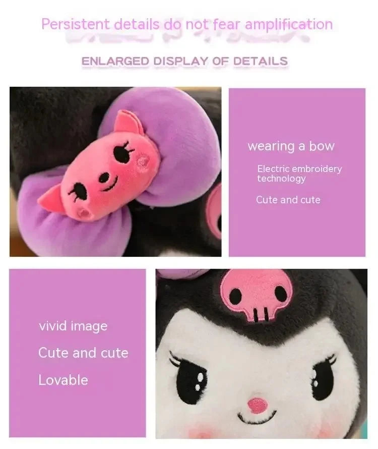 Sanrio Kuromi Plush Dolls — 40/50cm Kawaii My Melody & Cinnamoroll Soft Stuffed Anime Animals, Cartoon Pillow Decor for Kids