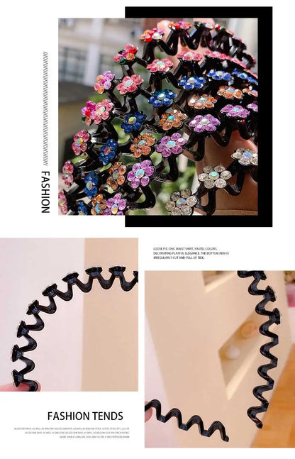 New Non-slip Rhinestone Headbands – Solid Wave Hairbands for Women & Girls, Bezel Fashion Hair Hoop, Boutique Hair Accessories