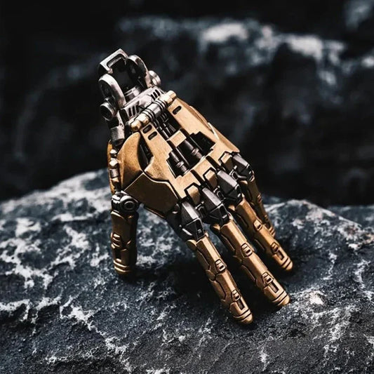 5cm Robot Hand Pendant – Mechanical Bionic Collectible with Movable Finger Joints, Chain Charm Display Ornament & Gift