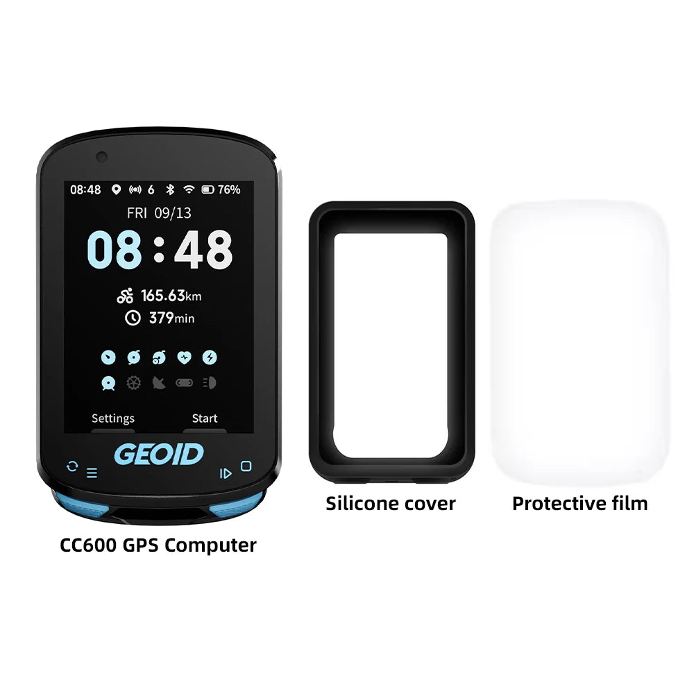 GEOID CC600 Bike Computer – Color Screen Smart GPS Speedometer with Wireless ANT+, WIFI, 11 Languages & Cycling Odometer