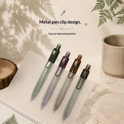 TACOTACO Forest Series Gel Pens - 4-Piece 0.5mm Quick-Dry Black Ink Retractable Pens