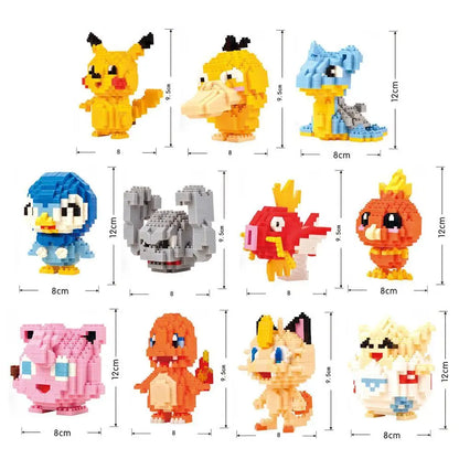 Pokemon Building Block Toy Set – Pikachu, Charizard, Blastoise, Bulbasaur & Gengar Anime Brick Figures for Kids Gift (75 Styles)