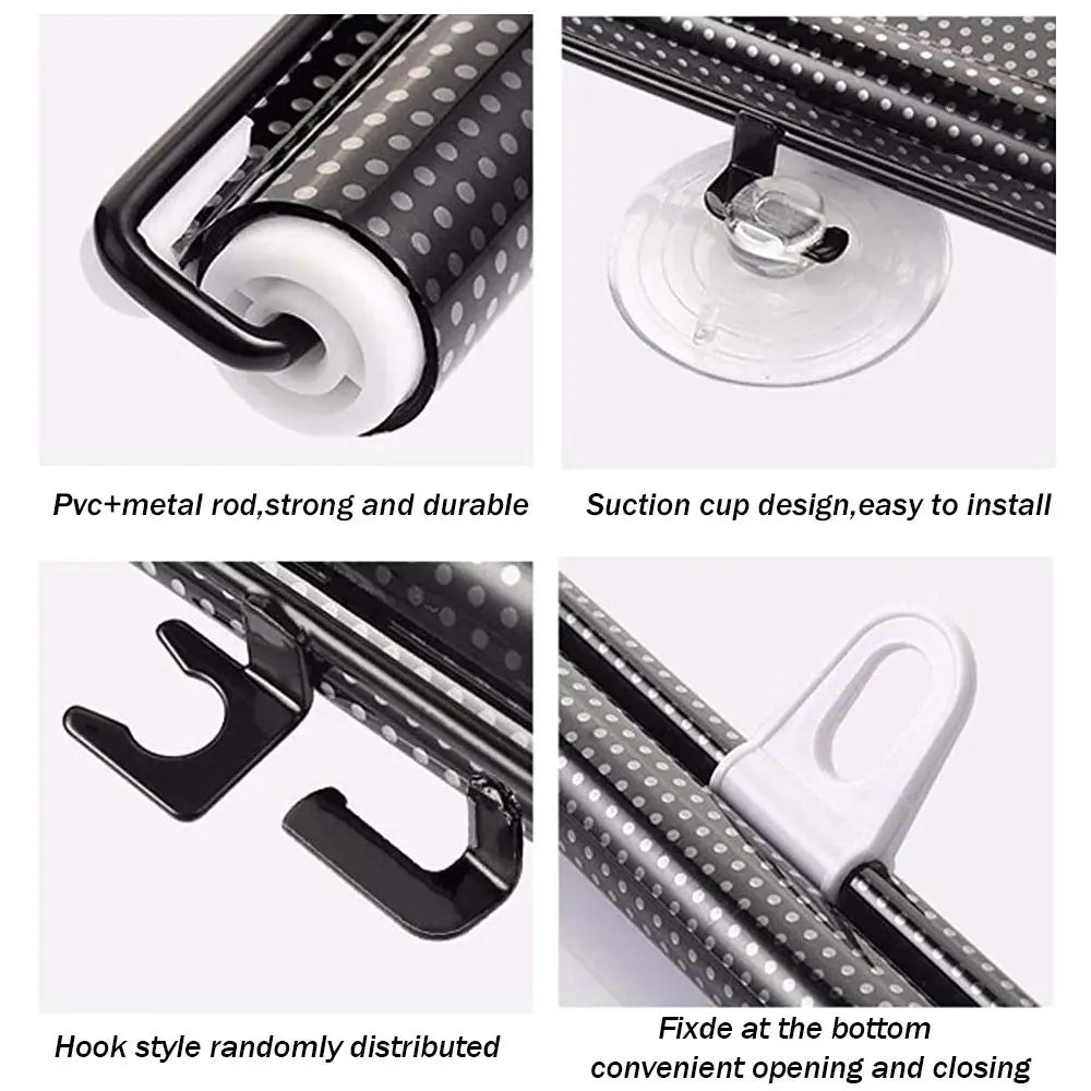 Universal Nail-Free Roller Blinds – Suction Cup Blackout Sunshade for Car, Bedroom, Kitchen & Office Windows