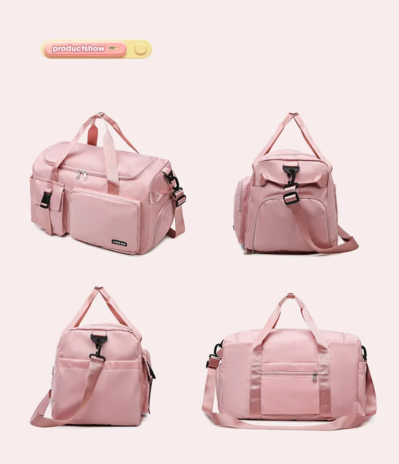 Women’s Sports Gym Bag – Dry & Wet Compartments Shoulder Crossbody Travel Duffel for Swimming, Fitness & Outdoor Use