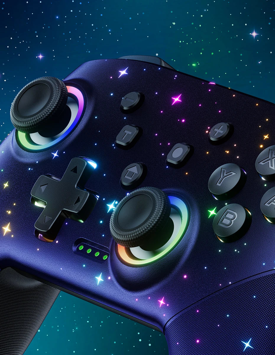 LED Star Wireless Pro Controller for Nintendo Switch, Switch Lite & OLED – Multi-Platform Bluetooth Controller for Windows, iOS & Android