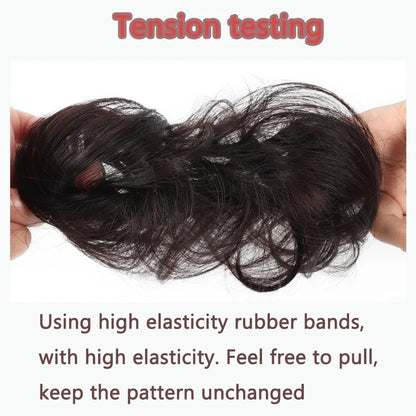 Allaosify Synthetic Bun – Straight Hair Circle with Elastic Rope, Natural Dark & Light Hair Color, Hair Accessories for Women