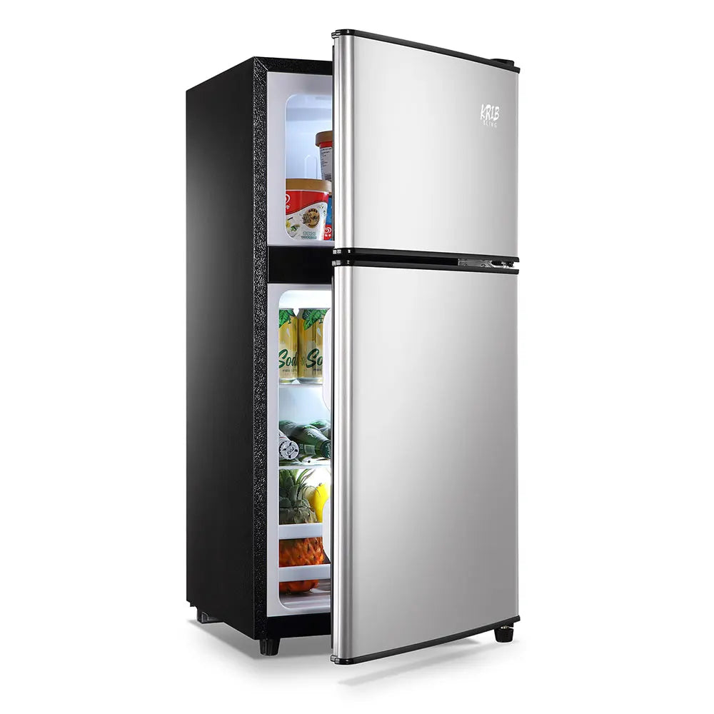 Mini Fridge with Freezer - 2.9 Cu.Ft Double Door Compact Refrigerator with Energy Saving & Adjustable Thermostat