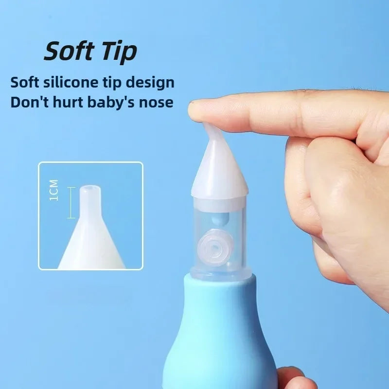 Silicone Baby Nasal Aspirator - Manual Suction Pump Nose Cleaner for Infants and Children