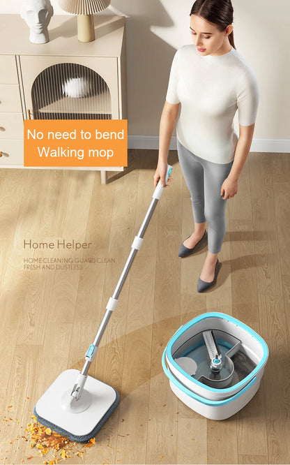 360° Spin Squeeze Mop for Floor Cleaning | Easy-Drain Household Mop with Handle | Home Cleaning Broom & Mop Tool Set