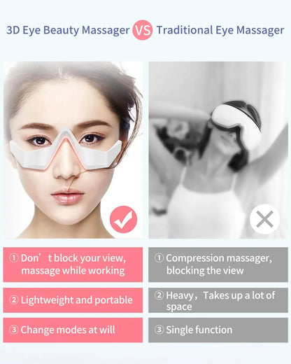 3D EMS Eye Beauty Massager – Micro-Current Pulse Device for Wrinkle Reduction, Dark Circle & Eye Bag Removal