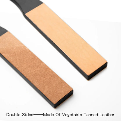 WUTA Leather Knife Sharpener: Black Wood Razor Polishing Board for Fine Grinding - Includes Polish Compound, 8 Color Options Available