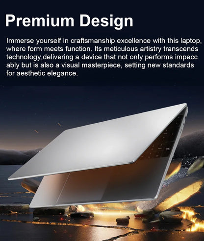 2025 Ultra-Thin Business Notebook — 15.6" Windows 11 Laptop, Intel Celeron N4000, 16GB RAM, 1TB/2TB SSD with Fingerprint